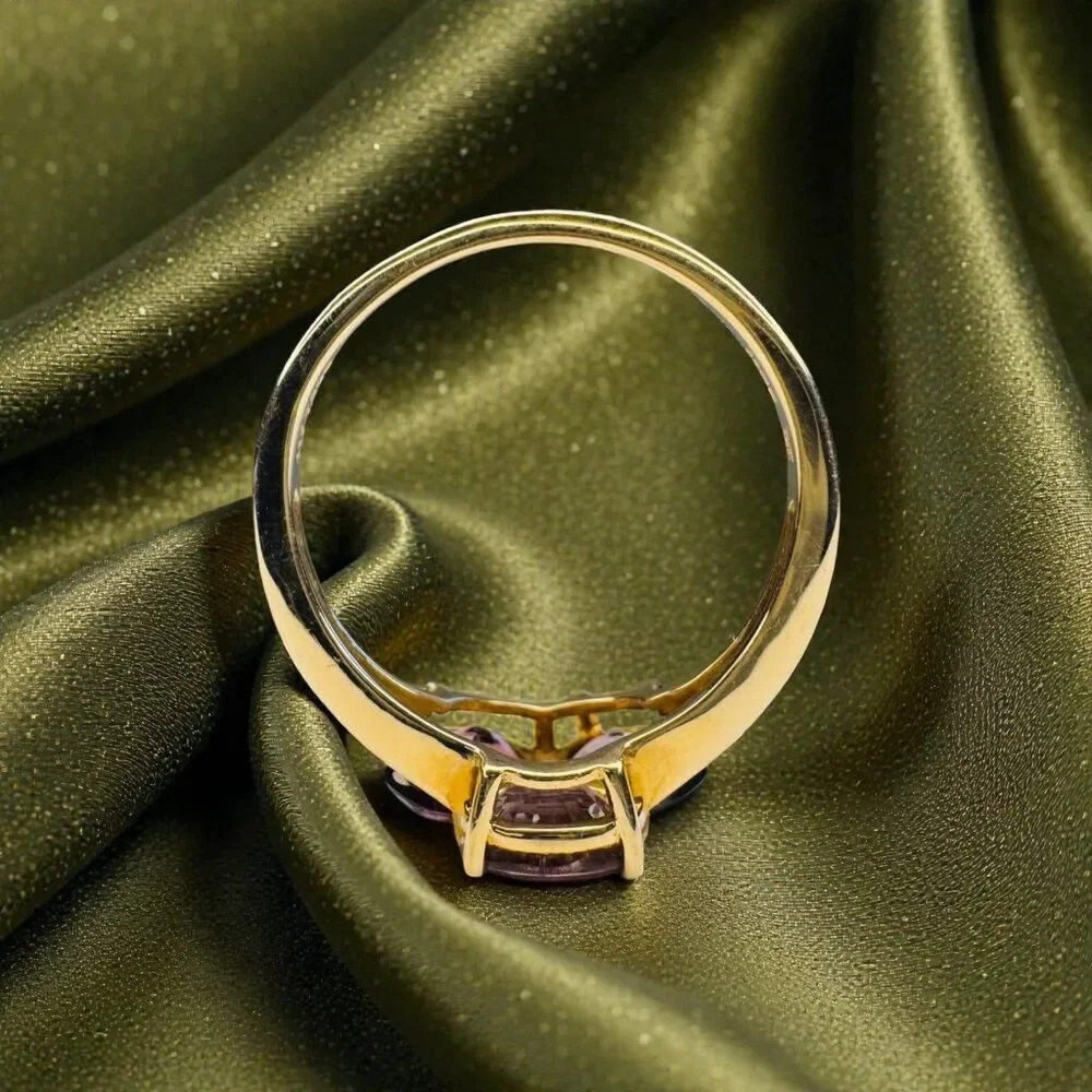 RARE- 10K Gold Natural Indian Garnet Ring -Purple Rhodolite -Size 7.25- 2.5CTTW